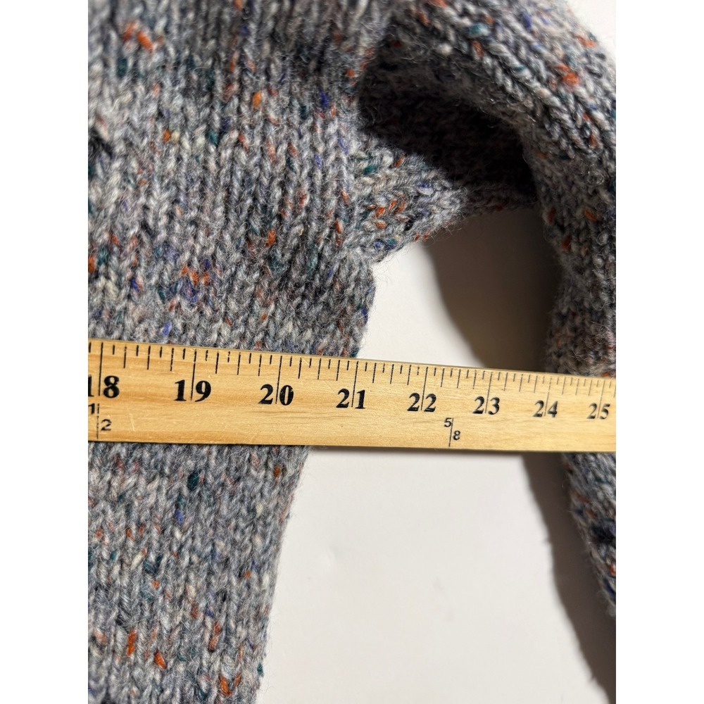 LL Bean Genuine Donegal Wool Turtleneck Sweater Grey Multi Ireland Vintage 38 - Picture 9 of 10